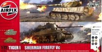 Maquette militaire : Classic Conflict Tiger 1 vs Sherman Firefly - 1:72 - Airfix 50186