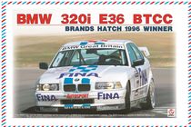 Maquette voiture plastique : BMW 320I E36 BTTC Brands Hatch 1996 Winner 1/24 - Beemax 24045