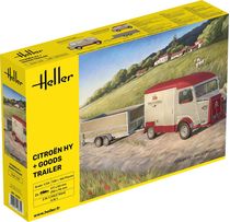 Maquette voitures : Citroen HY + Goods Trailer 1/24 - Heller 50331