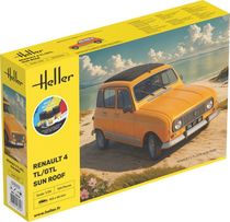 Maquette voiture : Starter Kit Renault 4 TL/GTL Sun Roof au 1/24 - Heller 58704