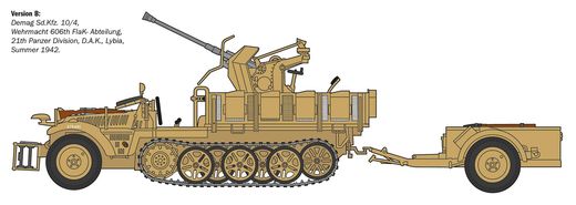 Maquette véhicule militaire : Sd.Kfz 10/4 Flak 30 et Servants 1/35 1/35 - Italeri 6395