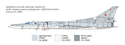 Maquette avion militaire : Tu-22M2 Backfire B 1/72 - Italeri 1440