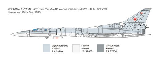 Maquette avion militaire : Tu-22M2 Backfire B 1/72 - Italeri 1440