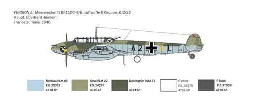 Maquette d'avion militaire : Messerschmitt Bf110C-3/C-4 1/72 - Italeri 049