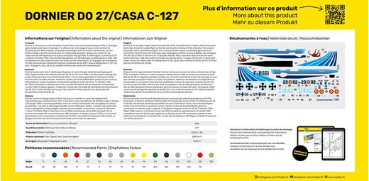 Maquette avion civil : Starter Kit DO27/CASA C-127 1/72 - Heller 35304