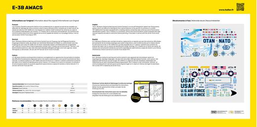 Maquette avion militaire : E-3B Awacs - 1/72 - Heller 80308