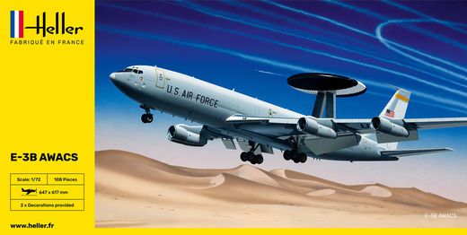 Maquette avion militaire : E-3B Awacs - 1/72 - Heller 80308