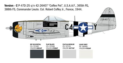 Maquette avion militaire : P-47D Thunderbolt (Europe) 1/48 - Italeri 2835