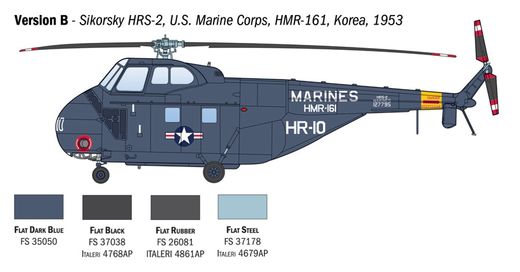 Maquette militaire : Hélicoptère HAS22 / HO4S-3 / H-19 - Italeri 1476