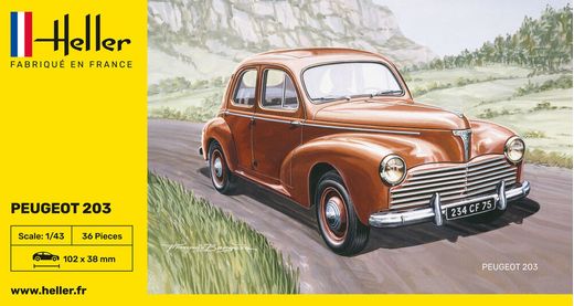 Maquette voiture : Peugeot 203 1/43 - Heller 80160