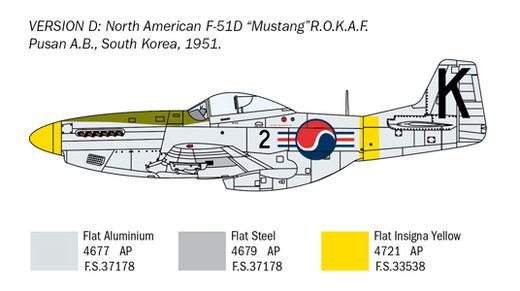 Maquette avion militaire : F‐51D Mustang « Guerre de Corée » - 1:72 - Italeri 1452 01452