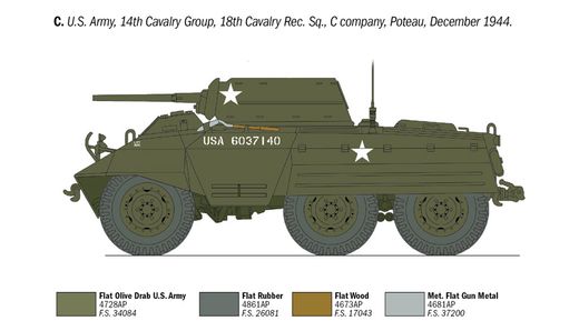Maquette véhicule militaire : M8 Greyhound 1/35 - Italeri 6364