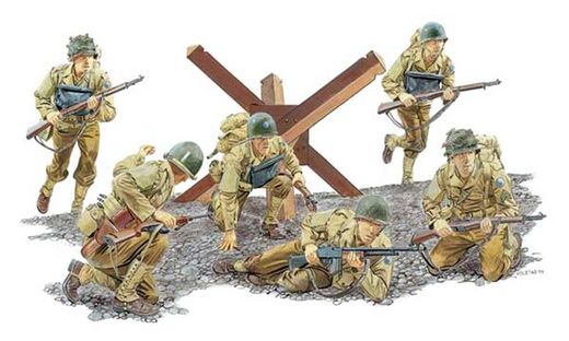 Figurine soldats : Infanterie 29ème Div. US Omaha Beach 1/35 - Dragon 06211  6211