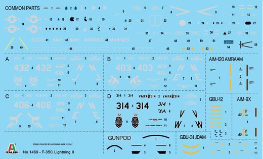 Maquette militaire : F-35C Lightning II "Catobar" 1/72 - Italeri 1469