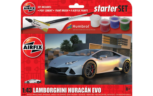 Maquettes voiture : Starter set Lamborghini Huracan Evo 1/43 - Airfix A55007