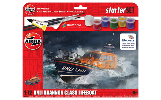 Kit de modélisme : Starter Set RNLI Shannon Class Lifeboat 1/72 - Airfix 55015