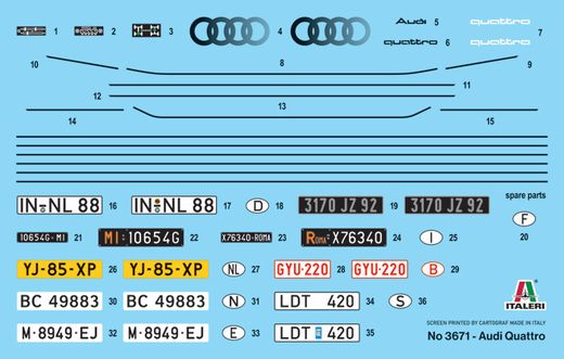 Maquette voiture : Audi Quattro 1/24 - Italeri 3671