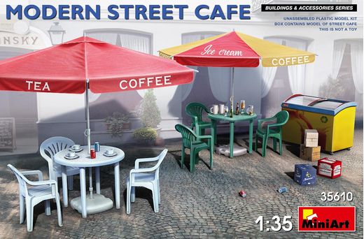 Décor miniature : Terrasse de Bar/Café moderne - 1/35 - Miniart 35610