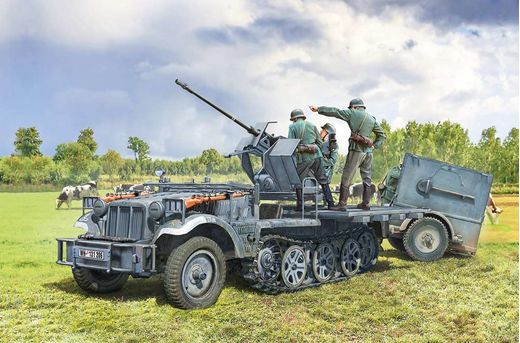 Maquette véhicule militaire : Sd.Kfz 10/4 Flak 30 et Servants 1/35 1/35 - Italeri 6395