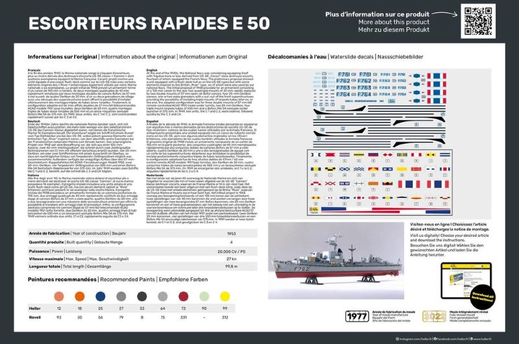 Maquette bateau : Escorteurs Rapides E50 - 1/400 - Heller 81093