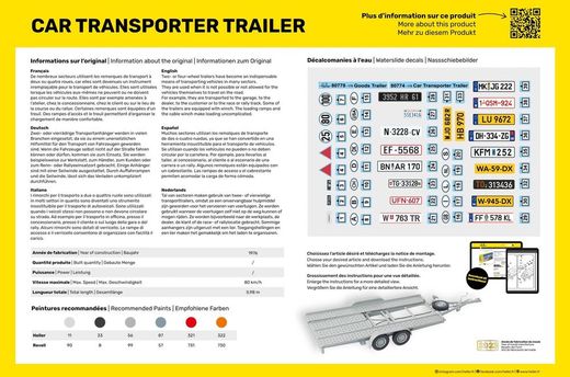 Remorque de transport 1/24 - Heller 80774Remorque de transport 1/24 - Heller 80774