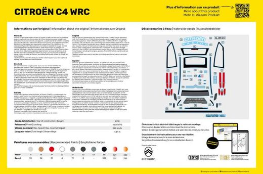 Maquette voiture : Citroen C4 WRC au 1/24 - Heller 80756