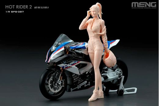 Figurine pour accompagner une maquette moto : Hot rider 2 (Résine) 1/9 - Meng SPS-087