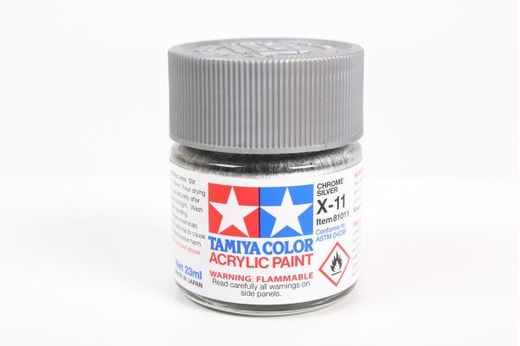 Peinture pour maquettes - X11 CHROME SILVER brillant - XL 23 ml - Tamiya 81011