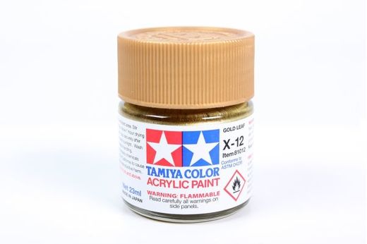 Peinture pour maquettes - X12 FEUILLE D'OR brillant - XL 23 ml - Tamiya 81012