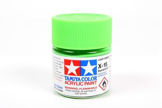 Peinture pour maquettes - X15 VERT PALE brillant - XL 23 ml - Tamiya 81015