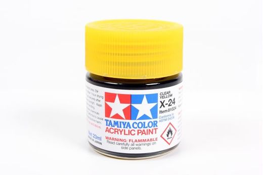 Peinture pour maquettes - X24 JAUNE TRANSLUCIDE - XL 23 ml - Tamiya 81024