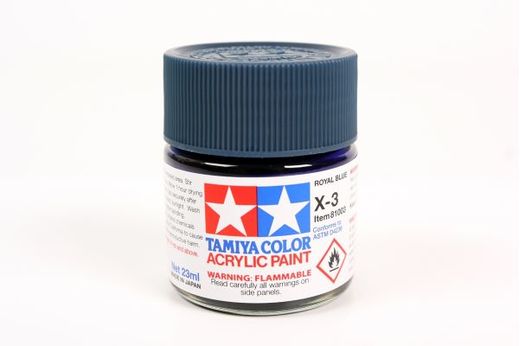 Peinture pour maquettes - X3 BLEU ROYAL brillant - XL 23 ml - Tamiya 81003