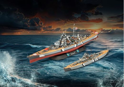 Maquette navire : The Legendary Bismarck 1/700 et 1/1200 - Revell 05637  5637