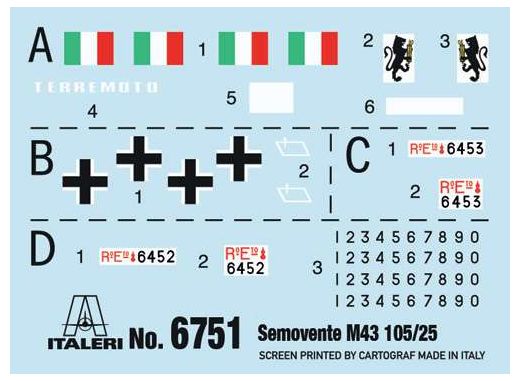 Maquette militaire : Char Semovente M43 da 105/25 Bassoto 1/35 - Italeri 6751 06751