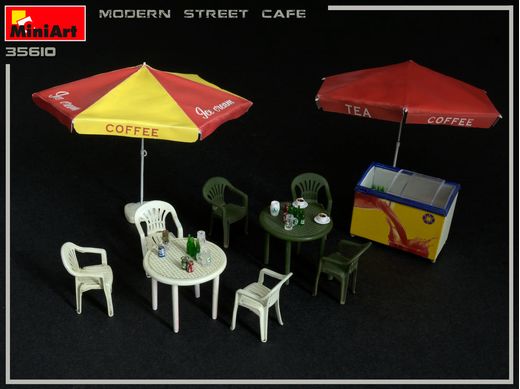 Décor miniature : Terrasse de Bar/Café moderne - 1/35 - Miniart 35610