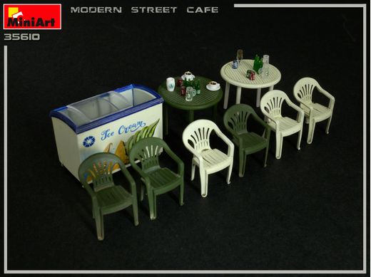 Décor miniature : Terrasse de Bar/Café moderne - 1/35 - Miniart 35610