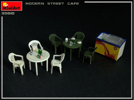 Décor miniature : Terrasse de Bar/Café moderne - 1/35 - Miniart 35610