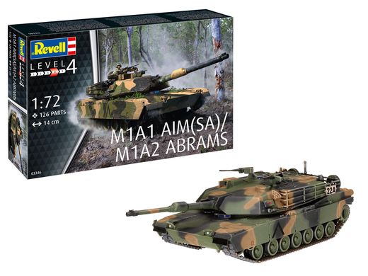 Maquette tank : M1A1 AIM(SA)/ M1A2 Abrams 1/72 - Revell 03346