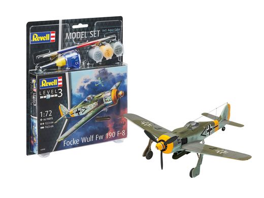 Maquette Model set avion :  Focke Wulf Fw190 F-8 - 1:72 - Revell 63898