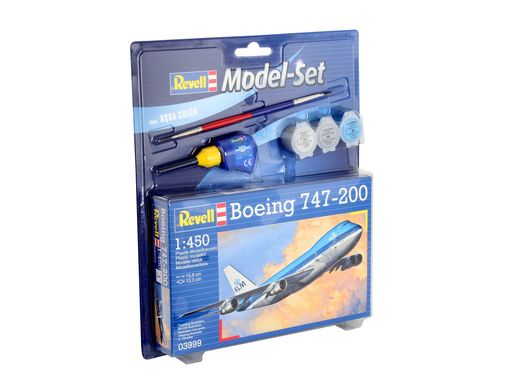 Maquette avion civil : Model set Boeing 747-200 Jumbo Jet - 1/450 - Revell 63999