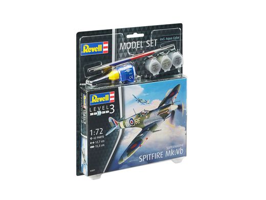 Maquette avion : Model set Supermarine Spitfire Mk.Vb - 1:72 - Revell 63897