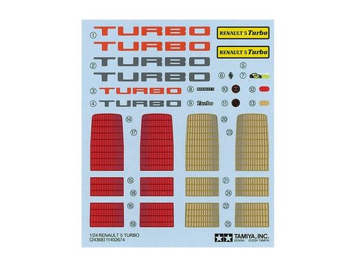 Maquette voiture de sport : Renault 5 Turbo 1/24 - Tamiya 24368