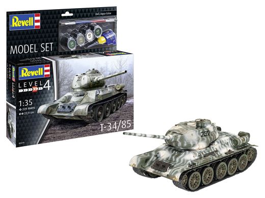 Maquette char d'assaut : Model set T-34/85 - 1:35 - Revell 63319