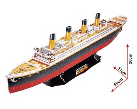 Puzzle en 3D du Titanic à construire, sans colle, de la marque Cubic fun