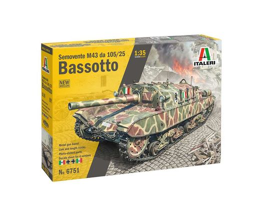 Maquette militaire : Char Semovente M43 da 105/25 Bassoto 1/35 - Italeri 6751 06751