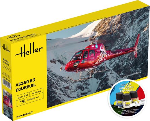 Maquette hélicoptère : AS350 B3 Ecureuil 1/48 - Heller 56490