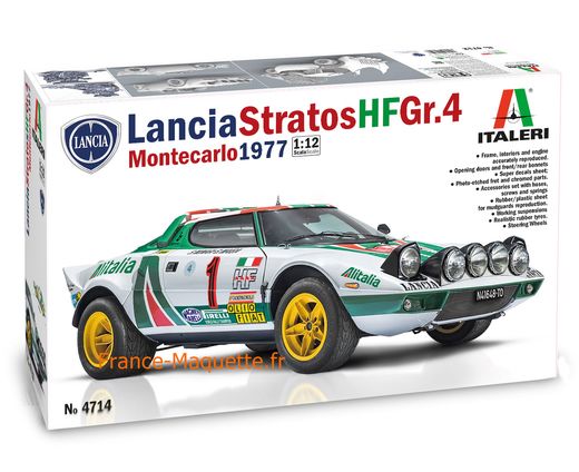 Maquette de la Lancia Stratos HF Gr.4 Monte Carlo Rally 1977 1/12 - Italeri 4714