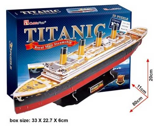 Puzzle en 3D du Titanic à construire, sans colle, de la marque Cubic fun