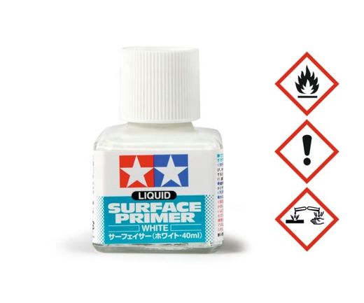 Peintures pour maquette : Apprêt blanc liquide 40 ml - Tamiya 87096