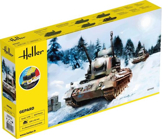 Maquette militaire de char : Starter kit Gepard 1/35 - Heller 57127